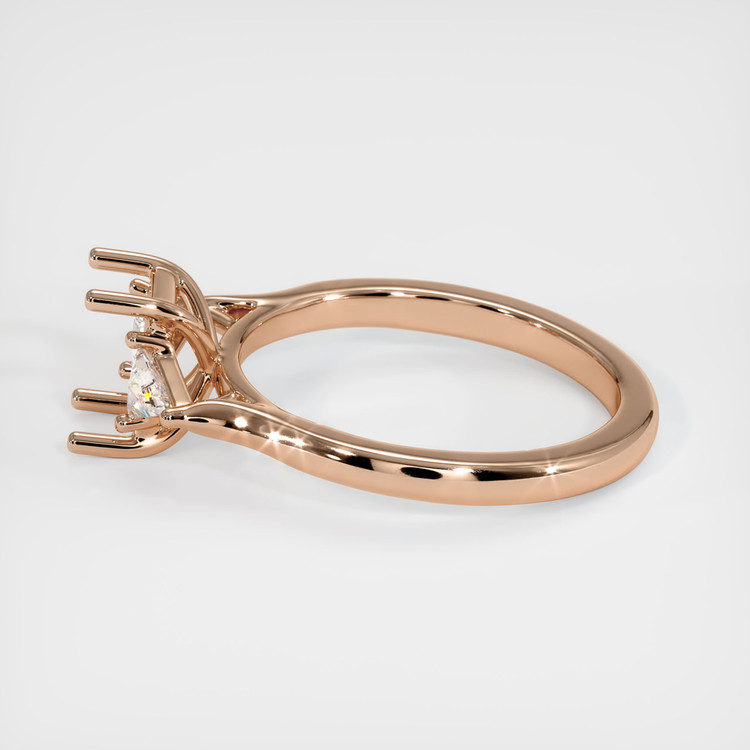 18K Rose Gold Three Stone Ring Setting
