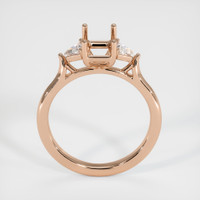 18K Rose Gold Three Stone Ring Setting Image