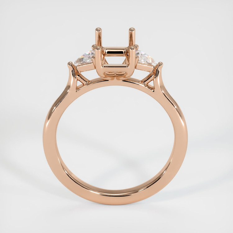 18K Rose Gold Three Stone Ring Setting