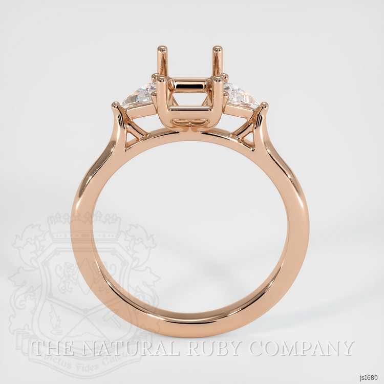 18K Rose Gold Three Stone Ring Setting