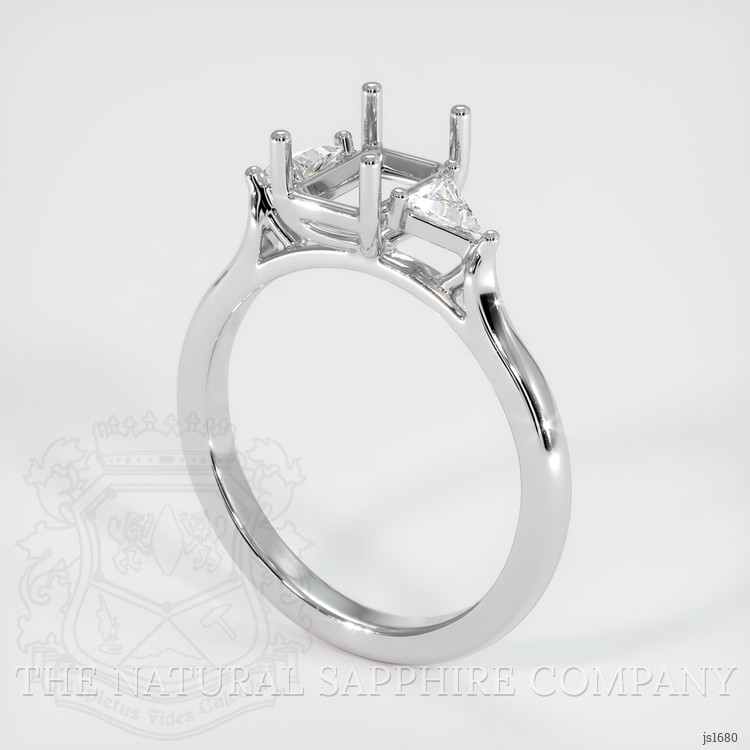 10K White Gold Three Stone Ring Setting