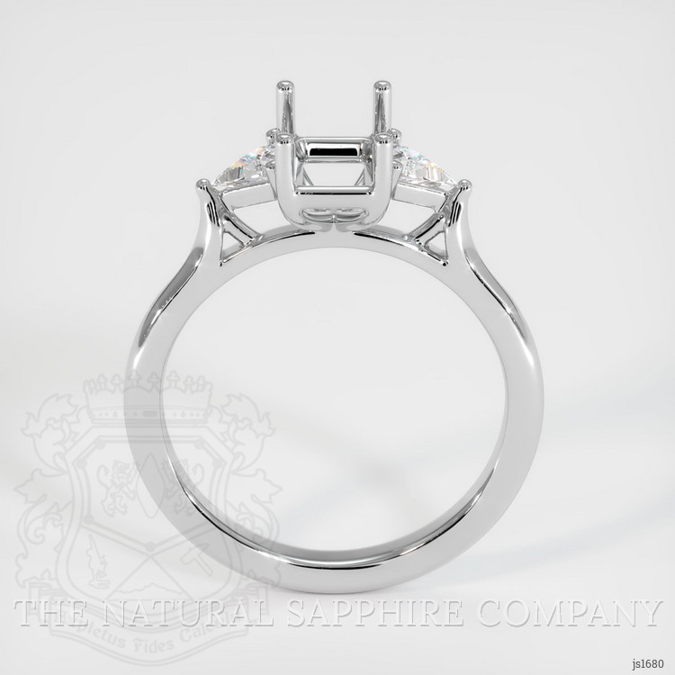 10K White Gold Three Stone Ring Setting