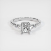 18K White Gold Three Stone Ring Setting Image