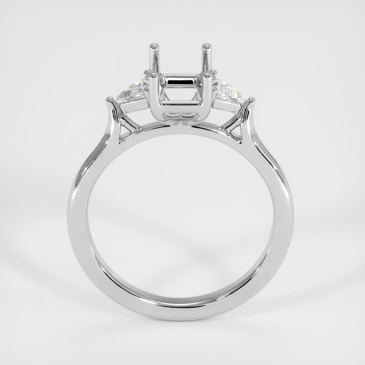 18K White Gold Three Stone Ring Setting