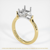 14K White & Yellow Three Stone Ring Setting Video
