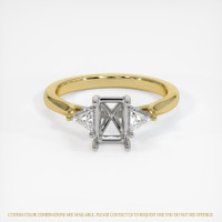 14K White & Yellow Three Stone Ring Setting Image
