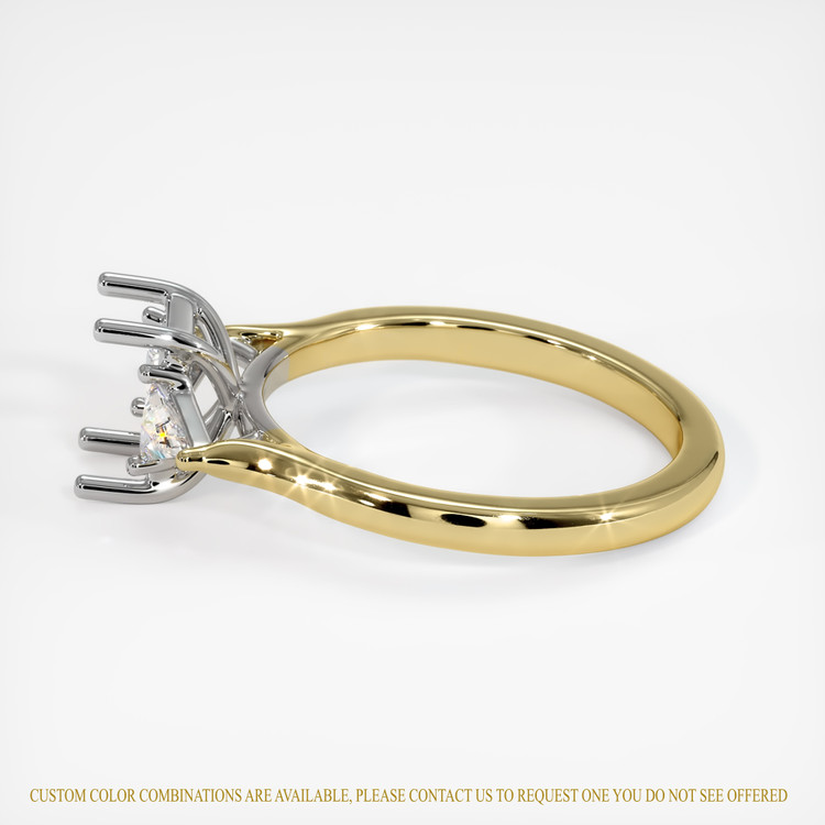 14K White & Yellow Three Stone Ring Setting