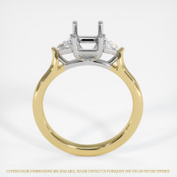 14K White & Yellow Three Stone Ring Setting Image