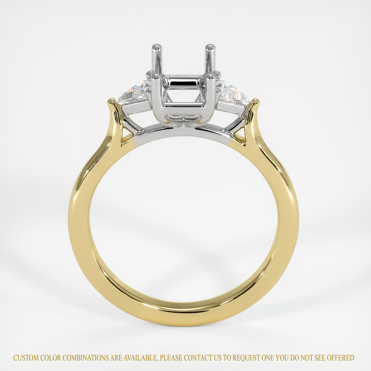 14K White & Yellow Three Stone Ring Setting