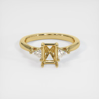 10K Yellow Gold Three Stone Ring Setting Image