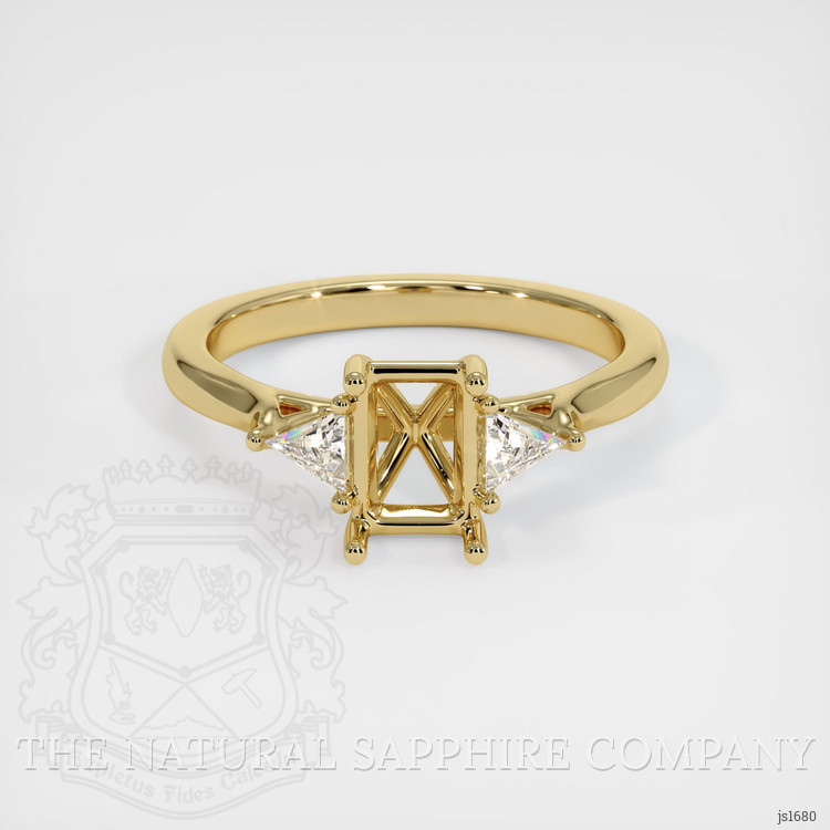 10K Yellow Gold Three Stone Ring Setting