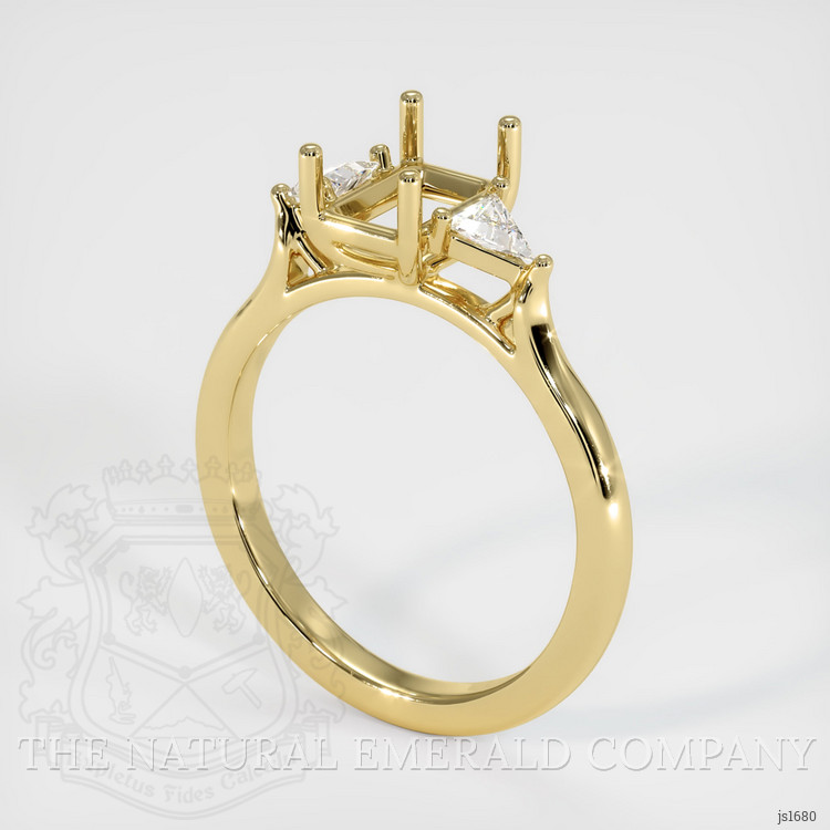 18K Yellow Gold Three Stone Ring Setting