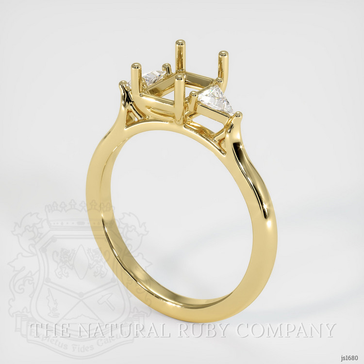 18K Yellow Gold Three Stone Ring Setting
