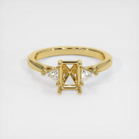 18K Yellow Gold Three Stone Ring Setting Image