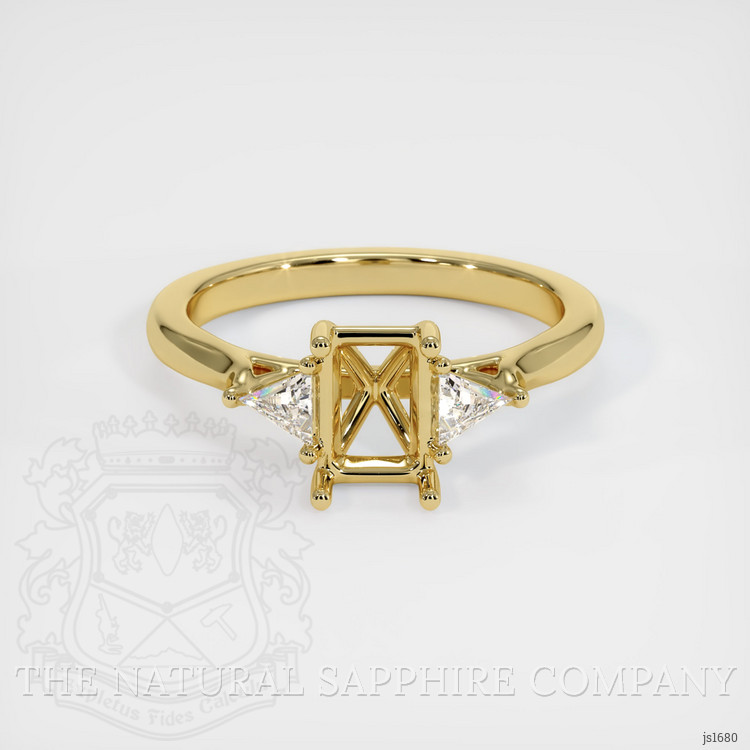 18K Yellow Gold Three Stone Ring Setting
