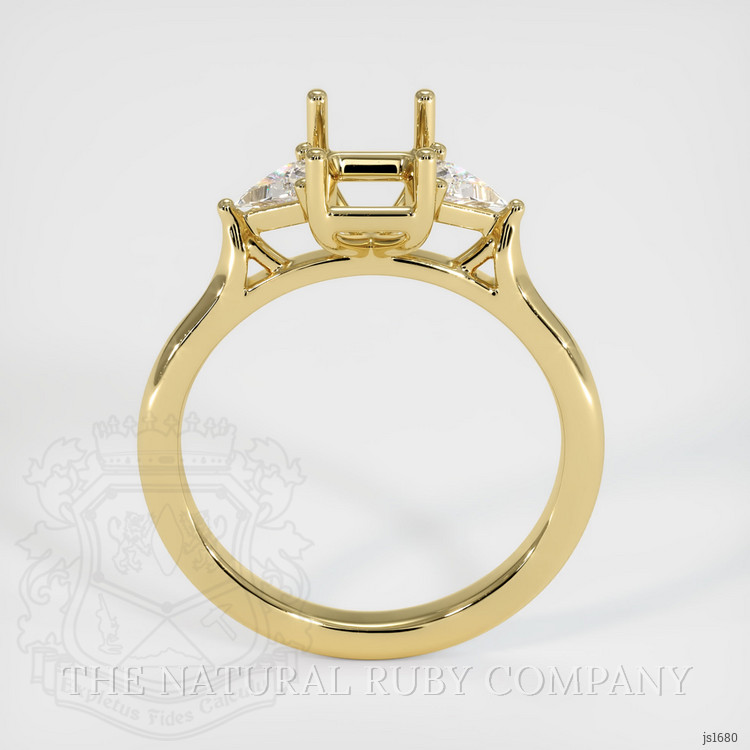 18K Yellow Gold Three Stone Ring Setting