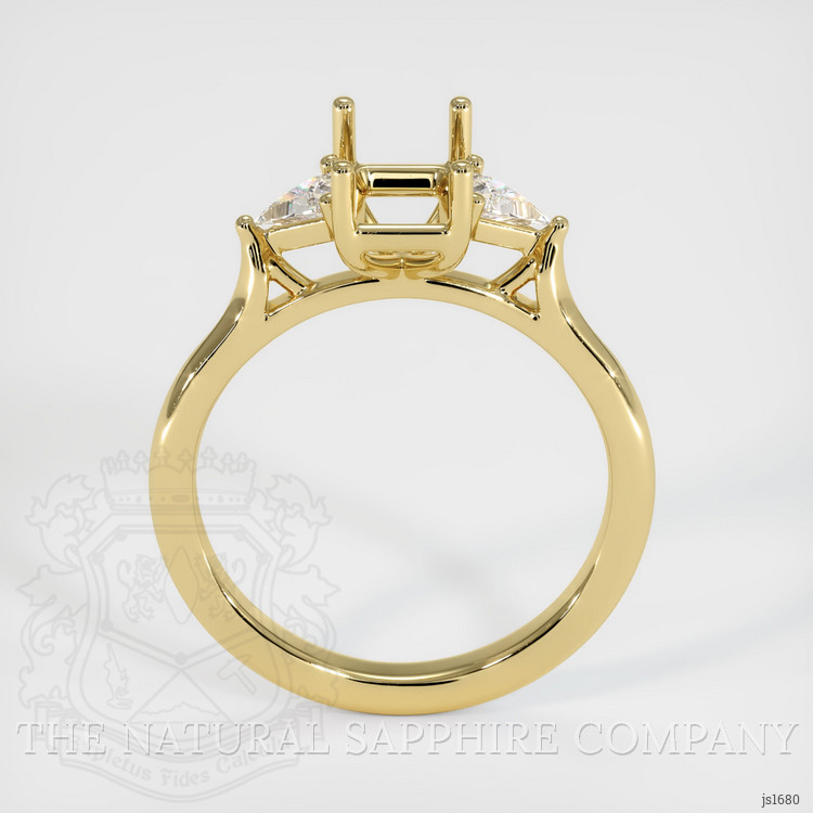 18K Yellow Gold Three Stone Ring Setting