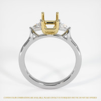 18K Yellow & White Three Stone Ring Setting Image
