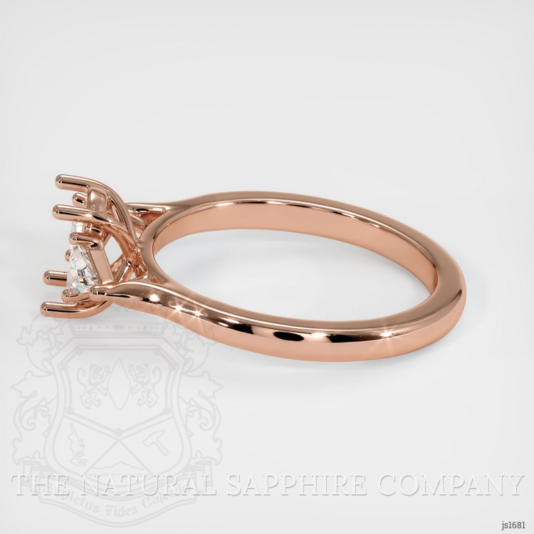 14K Rose Gold Three Stone Ring Setting