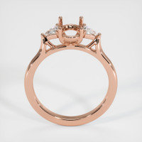 14K Rose Gold Three Stone Ring Setting Image