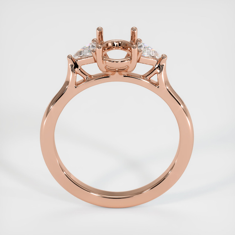 14K Rose Gold Three Stone Ring Setting
