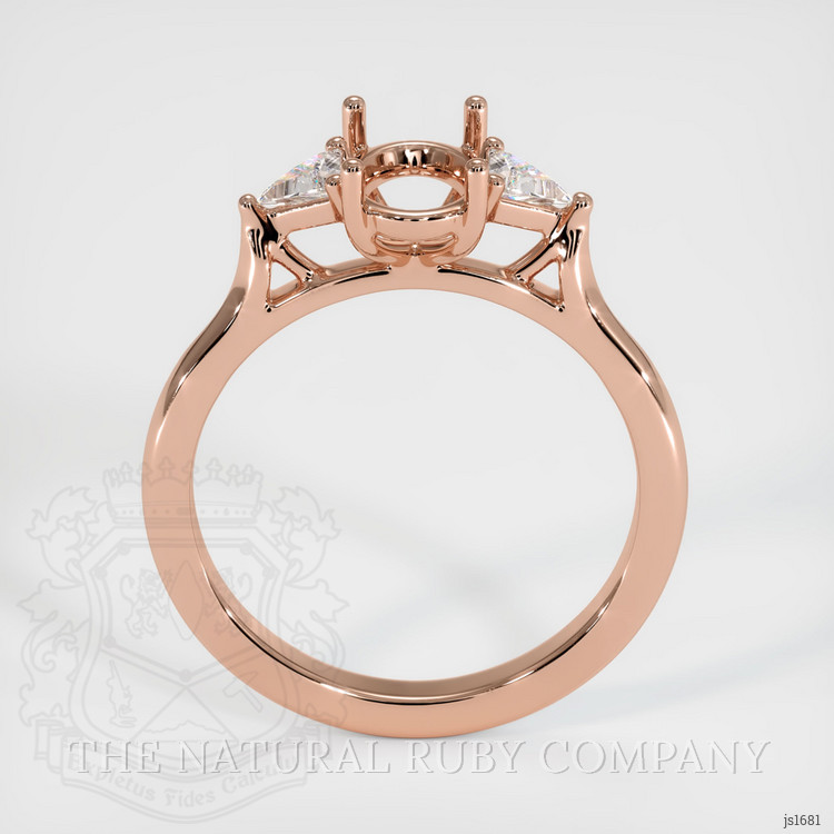 14K Rose Gold Three Stone Ring Setting