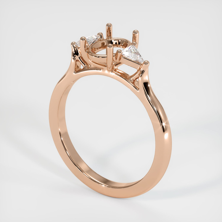 18K Rose Gold Three Stone Ring Setting
