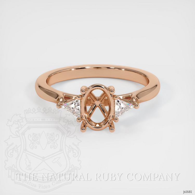 18K Rose Gold Three Stone Ring Setting