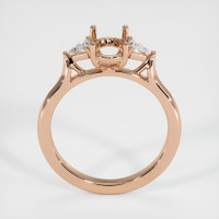 18K Rose Gold Three Stone Ring Setting Image