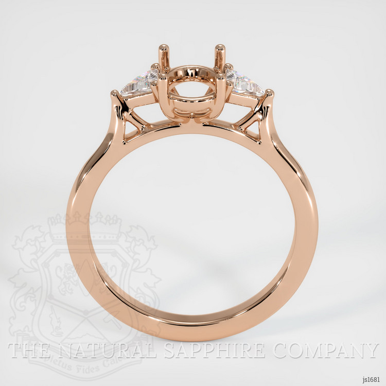18K Rose Gold Three Stone Ring Setting
