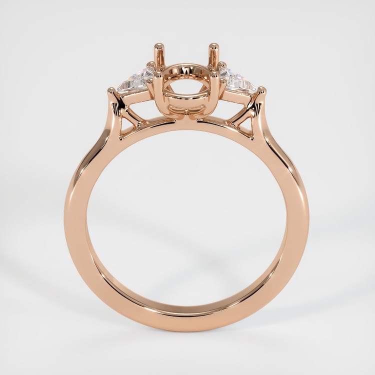 18K Rose Gold Three Stone Ring Setting