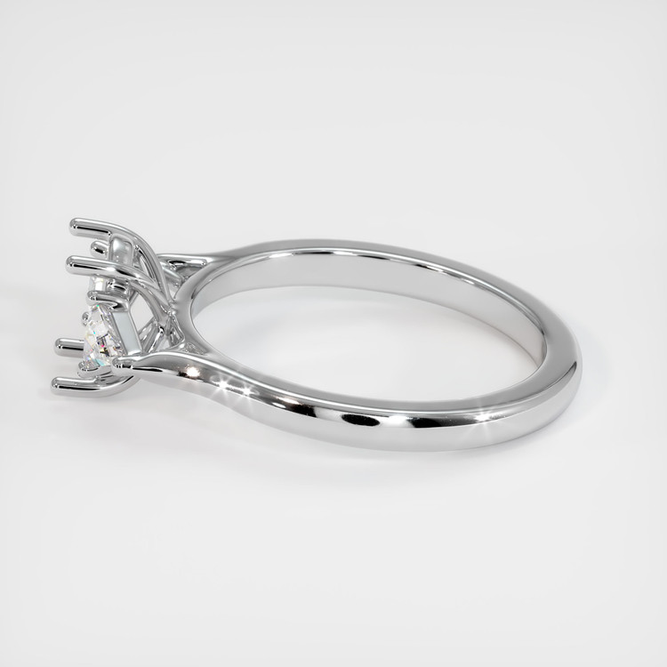 14K White Gold Three Stone Ring Setting