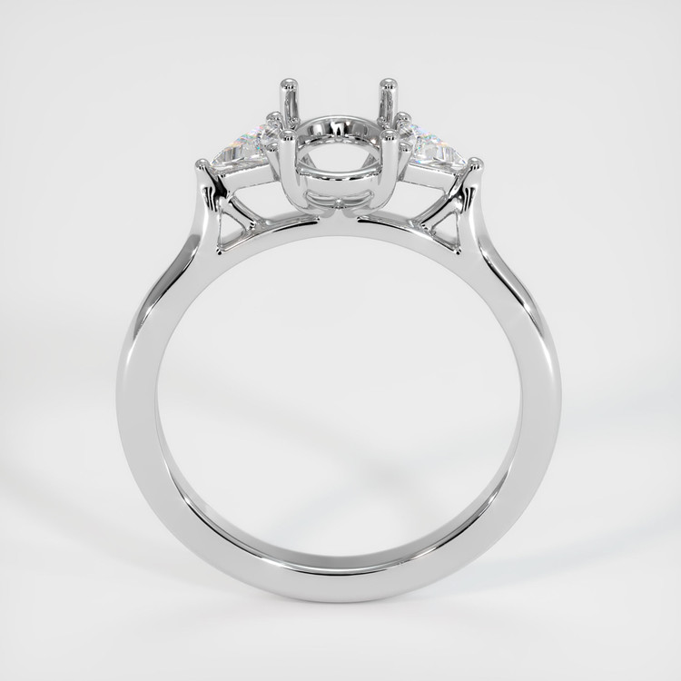 14K White Gold Three Stone Ring Setting