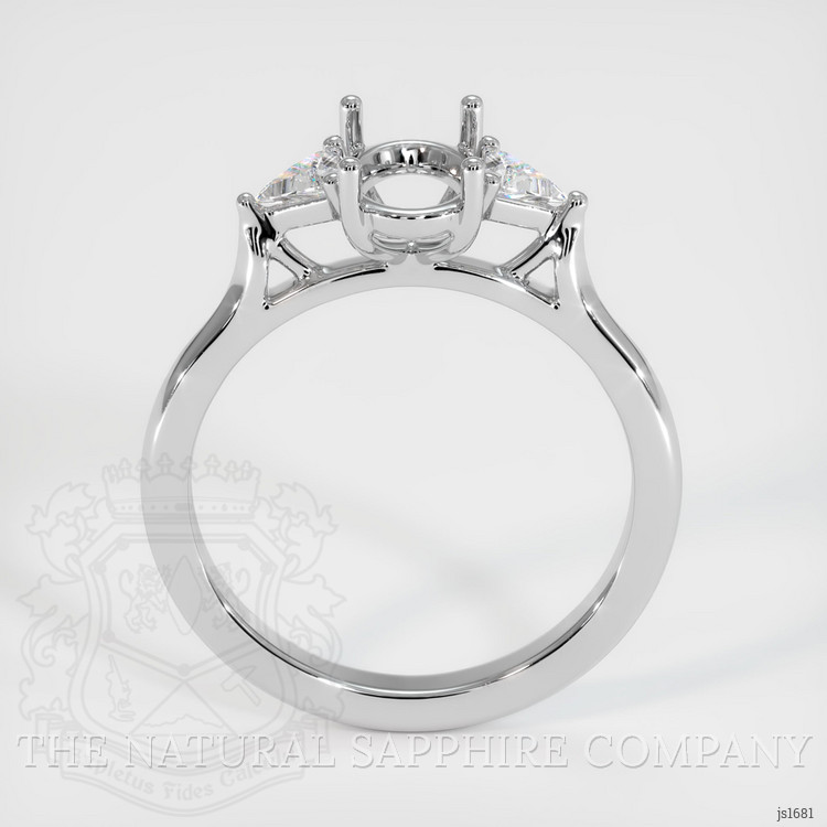14K White Gold Three Stone Ring Setting