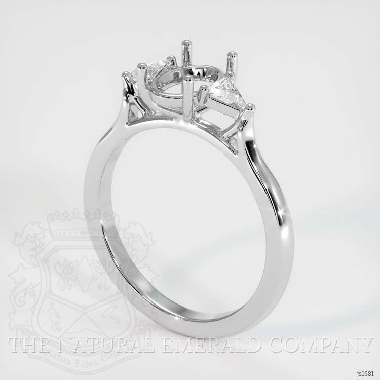 18K White Gold Three Stone Ring Setting