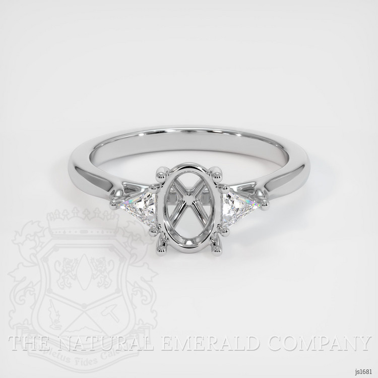 18K White Gold Three Stone Ring Setting
