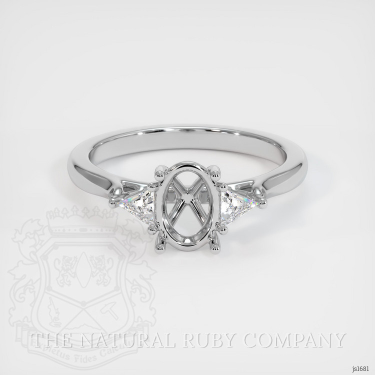 18K White Gold Three Stone Ring Setting