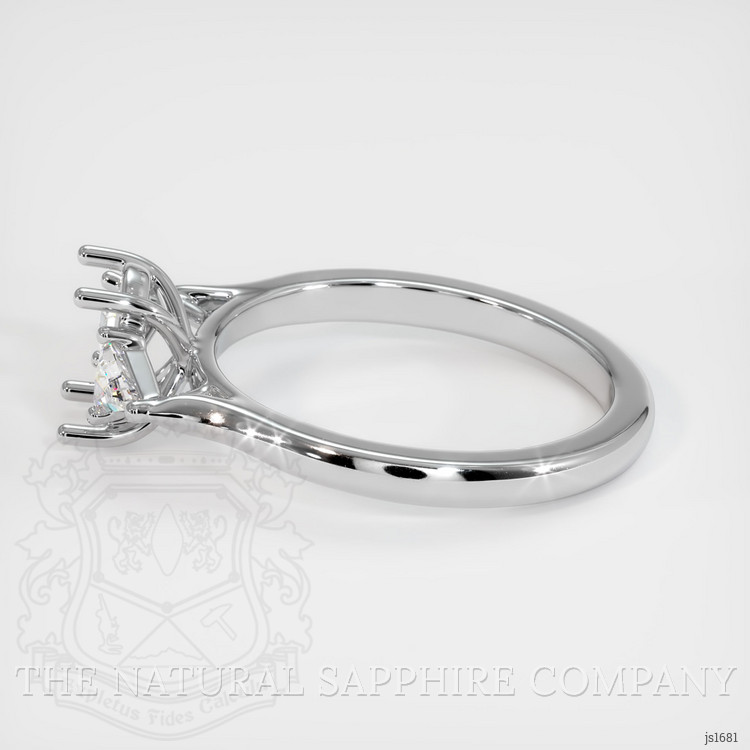 18K White Gold Three Stone Ring Setting