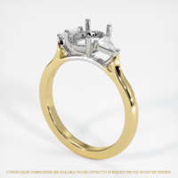 14K White & Yellow Three Stone Ring Setting Video