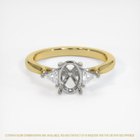 14K White & Yellow Three Stone Ring Setting Image