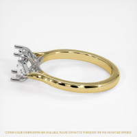 14K White & Yellow Three Stone Ring Setting Image
