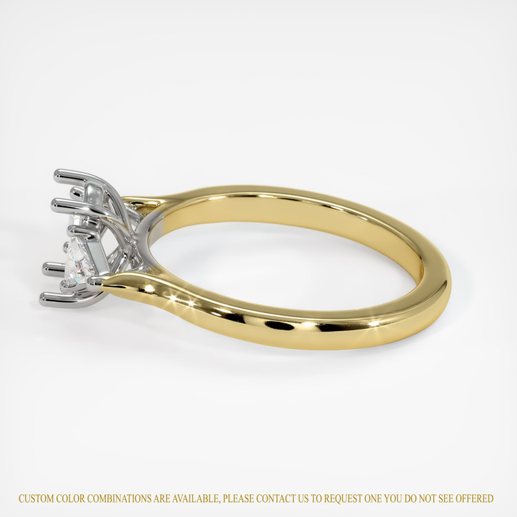 14K White & Yellow Three Stone Ring Setting