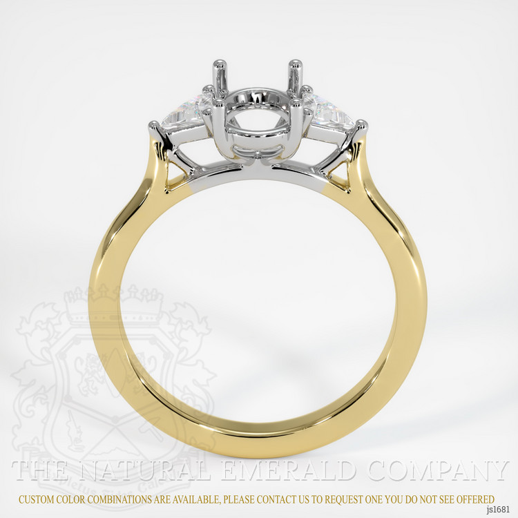 18K White & Yellow Three Stone Ring Setting