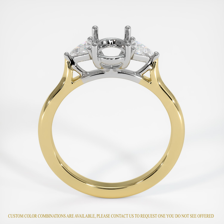 18K White & Yellow Three Stone Ring Setting