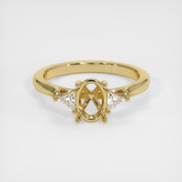 10K Yellow Gold Three Stone Ring Setting Image