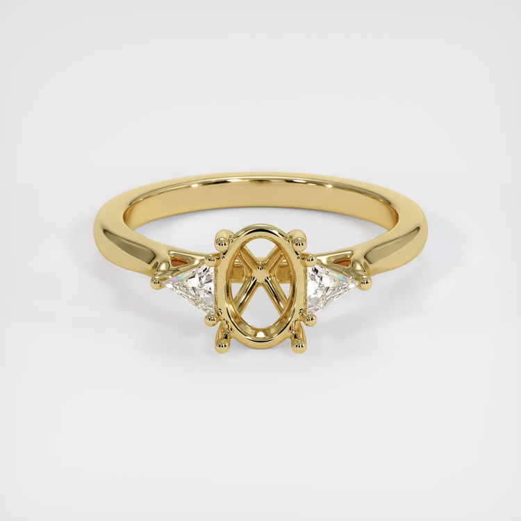 14K Yellow Gold Three Stone Ring Setting