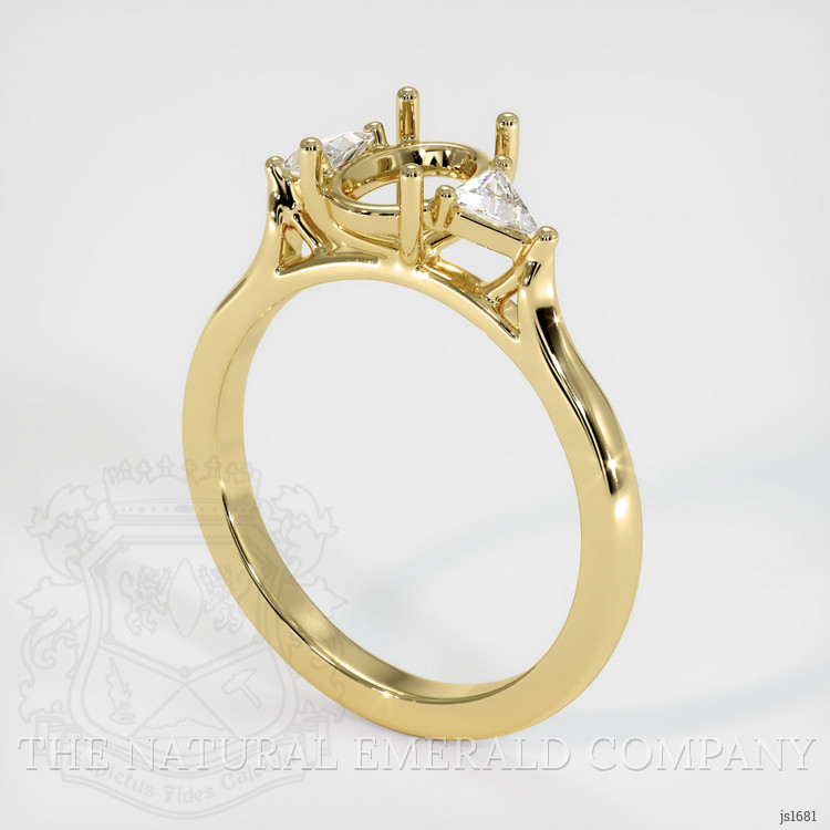 18K Yellow Gold Three Stone Ring Setting