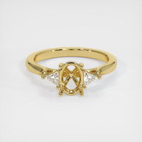 18K Yellow Gold Three Stone Ring Setting Image