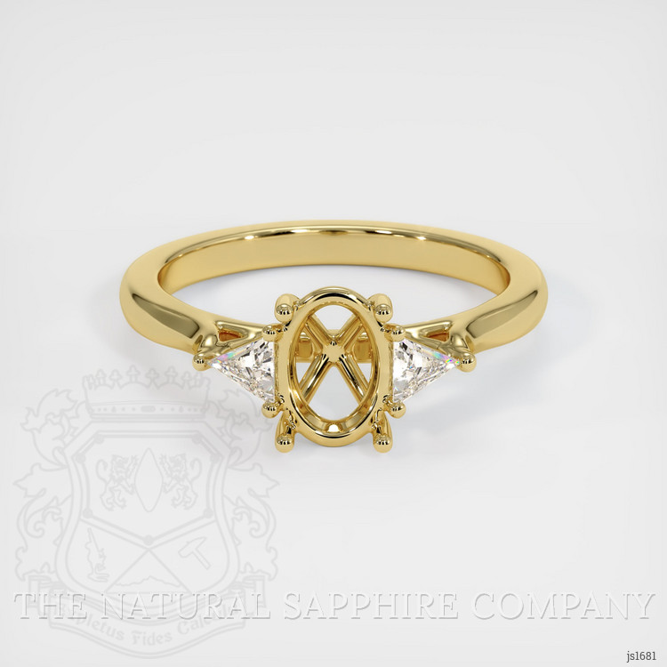 18K Yellow Gold Three Stone Ring Setting