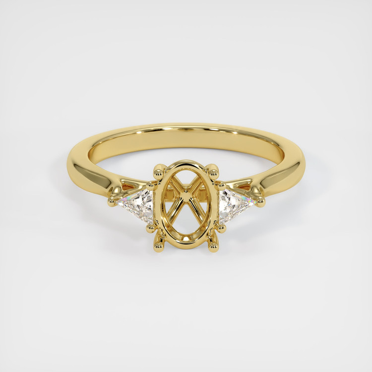 18K Yellow Gold Three Stone Ring Setting